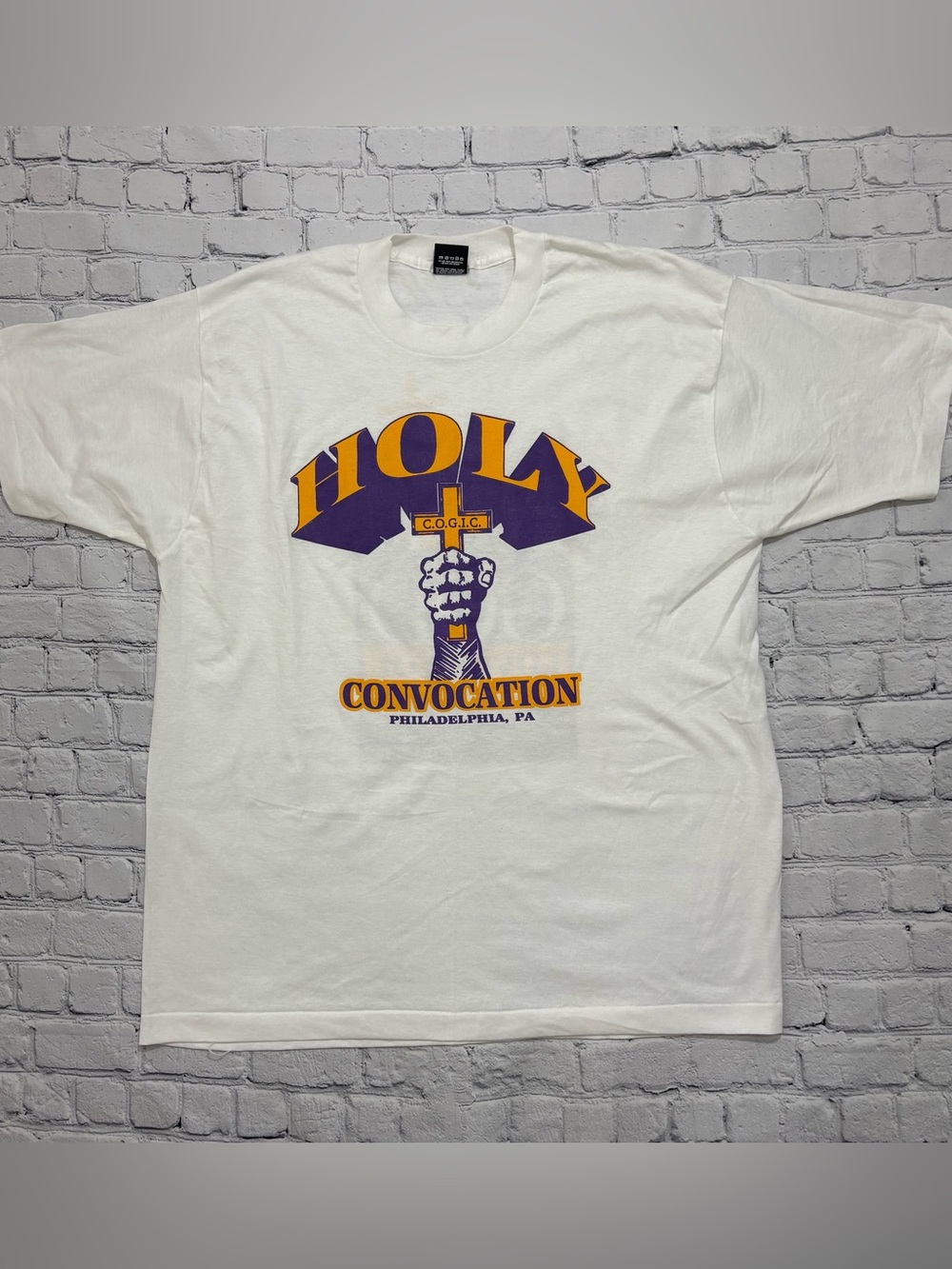 Vtg 90s Holy Convocation Philadelphia PA COGIC Shirt Adult Size XXL Romans 10:9